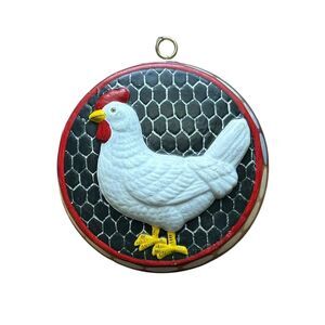 Rustic Hand Painted White Chicken Terracotta Wall Decor Mold